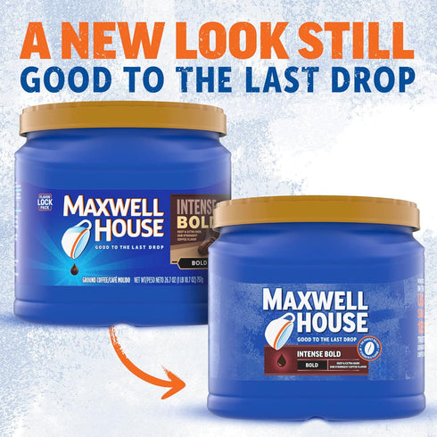 Maxwell House Intense Bold Dark Roast Ground Coffee (26.7 oz Canister)