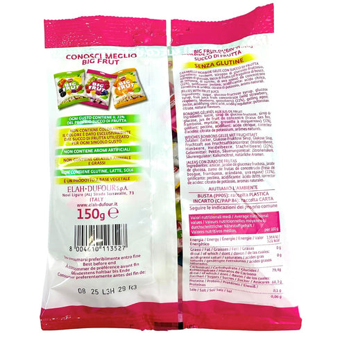 Dufour 5.29 oz. (150g)(Pack 2)Pates Gummies 22% Big Frut Italian Berry Jelly Candy from Italy of de Fruits - Italian
