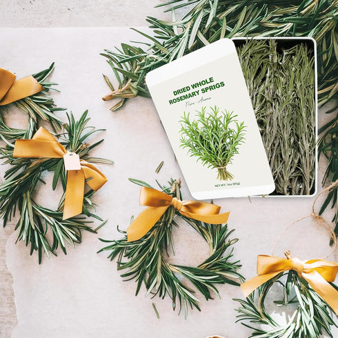 35-40 3oz 7" PCS Naturally Dried Whole Rosemary Sprigs, Rosemary Sprigs Spices, RosemaryStems for Cooking, Baking, Tea