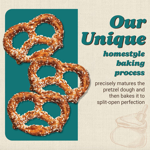 11 Oz. Pack 6 Unique Snacks Extra Salt Splits Pretzels, Original Split-Open Pretzels, Delicious Homestyle Baked Snack