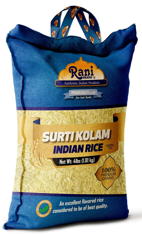 64oz (4lbs) 1.81kg Rani Surti Kolam Indian Rice Cloth Bag ~ All Natural | Gluten Friendly | Vegan | Kosher | Export