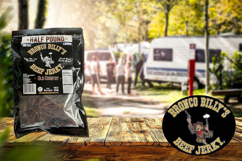 Country Bronco Billy's Beef Jerky Hickory Smoked Old Half Pound Resealable Bag