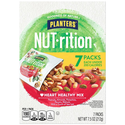 PLANTERS NUT-rition Heart Healthy Mix with Walnuts, 7.5 oz Box (Contains 7
