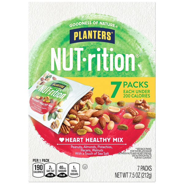 PLANTERS NUT-rition Heart Healthy Mix with Walnuts, 7.5 oz Box (Contains 7