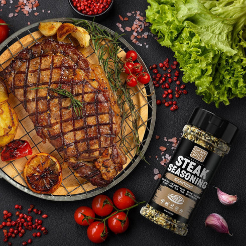 5.2oz Steak Seasoning Everything Bagel Seasoning Mix - Gluten Free & Low Sodium Meat Seasonings Beef, NY Strip, BBQ