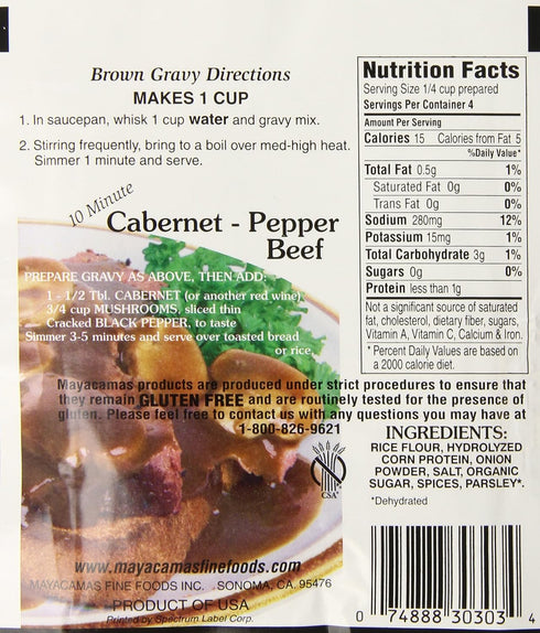 Mayacamas Brown Gravy Mix - 0.65 Ounce (Pack of 12)