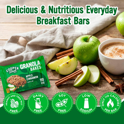48 Count Cooper Street Granola Bakes Apple Cinnamon Soft Baked Chewy Breakfast Granola Bars Bulk Nut Free School Safe