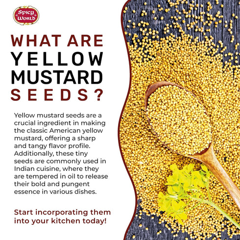 Spicy World 5-Pounds Yellow Mustard Seeds Bulk