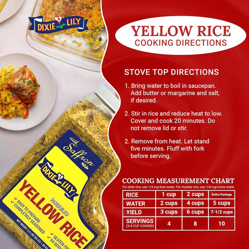 2 Pack Dixie Lily Yellow Rice Dinner/Jug - Long Grain Parboiled Rice with Dehydrated Vegetables with Vitamins