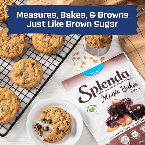 SPLENDA Magic Baker Brown Zero Calorie Plant-Based Baking Blend with Stevia, Erythritol, and Allulose (1lb).