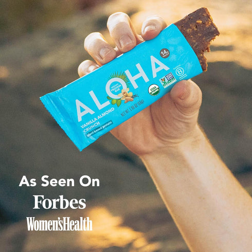 1.98-Ounce (Pack 12) ALOHA Organic Plant Based Protein Bars, Vanilla Almond Crunch, Bars