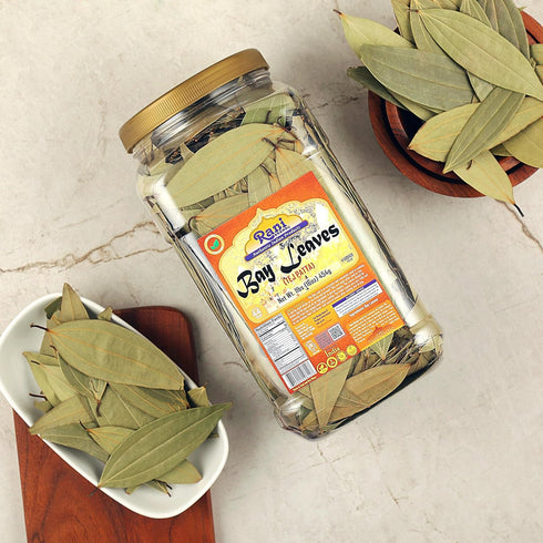 Rani Bay Leaf Whole Spice, Hand Selected Extra Large 16oz (1lb) Bulk PET Jar, All Natural, Vegan