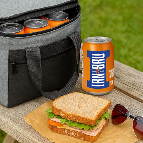32 11.1 oz Pack 4 IRN-BRU Original Scottish Sparkling Soda, Citrus Flavored Carbonated Drink - Sparkling Flavored Soft