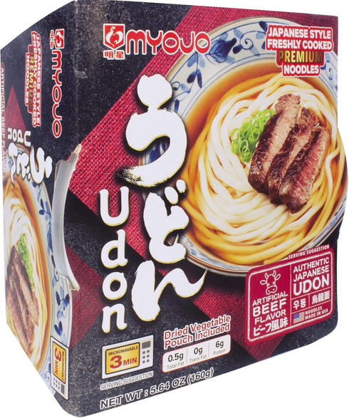 5.6 (Pack 6) Myojo Bowl Flavored Udon Noodles, Beef, Ounce
