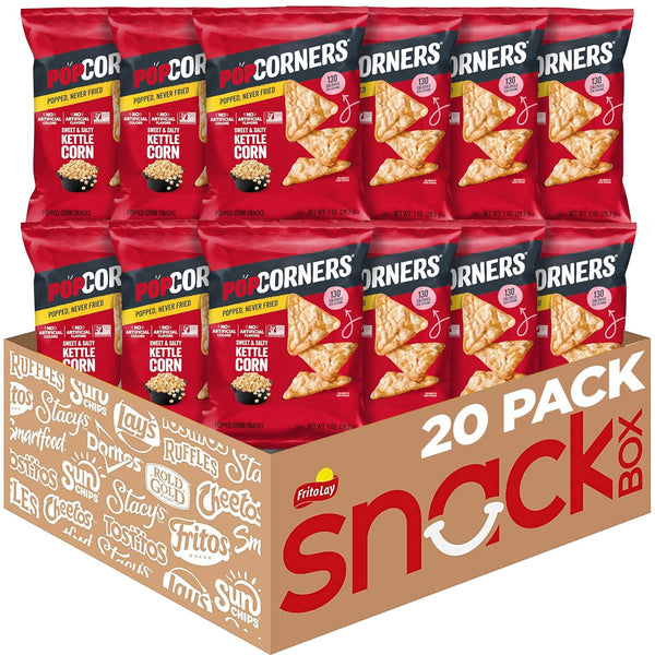 PopCorners Popped Corn Snacks, Kettle Corn, 1 Ounce (Pack of 20) (Packaging