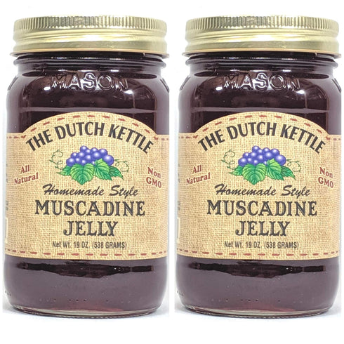 Generic The Dutch Kettle Amish Homemade Style Muscadine Jelly 2-19 Oz Reusable Jars