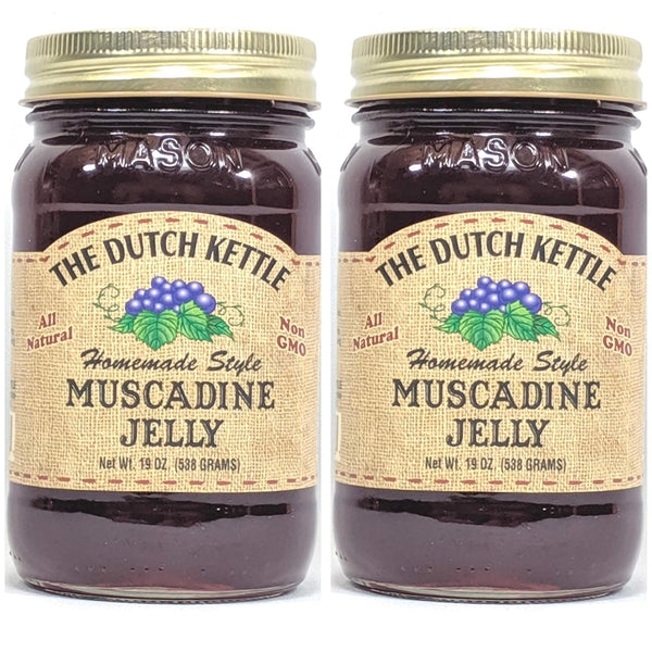 Generic The Dutch Kettle Amish Homemade Style Muscadine Jelly 2-19 Oz Reusable Jars