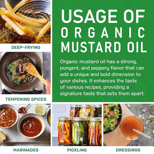 1 (33.8 Jiva Organics Organic Mustard Oil Liter Bottle Ounce) - Non-GMO, Premium, Cold Pressed