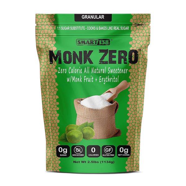 Monk Zero - Monk Fruit Sweetener, Non-Glycemic, Keto Approved, Zero Calories, 1:1