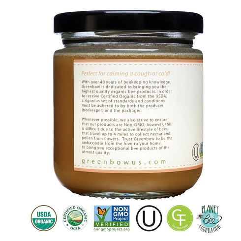 100% 11oz (311g) GREENBOW Organic Honey with Turmeric - USDA Certified Organic, Non-GMO, Gluten Free - Whole Food