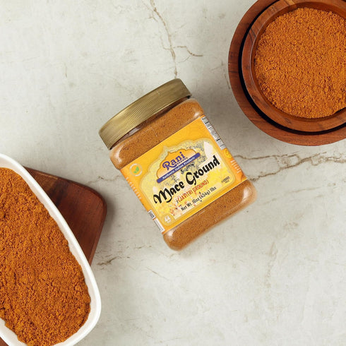 16oz (1lb) 454g Rani Mace Ground (Javathri) Powder, Spice PET Jar ~ All Natural | Vegan | Gluten Friendly | NON-GMO |