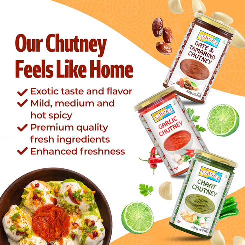 1932 Pack 2 Ashoka Sandwich Chutney | Made with Coriander Leaves, Lemon Juice & Fresh Garlic | Vegan | Kosher Certified