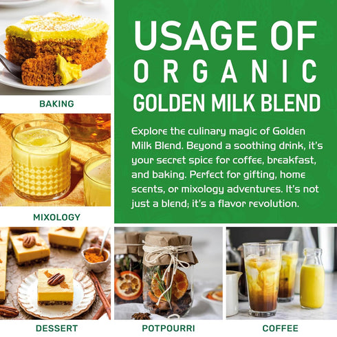 7 Jiva Organics Turmeric Tea Latte - Golden Milk Powder Ounce Bag - Ashwagandha, Cardamom, Ginger, Black Pepper & More