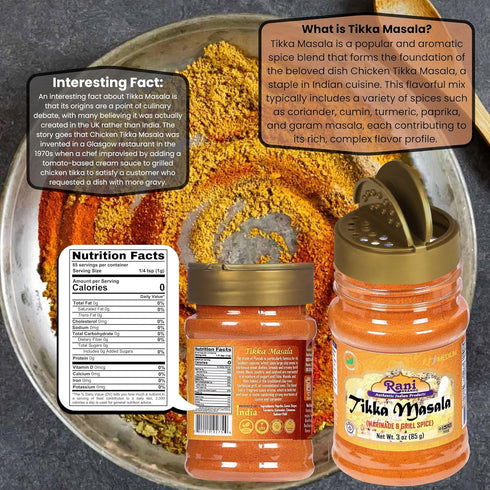 7-Spice 3oz (85g) Rani Tikka Masala Indian Blend PET Jar ~ All Natural | Salt-Free | Vegan | No Colors | Gluten