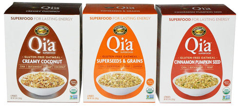 Qia Superfood Gluten Free Oatmeal Variety, 8 Oz (Pack of 3)