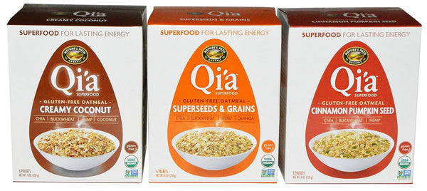 Qia Superfood Gluten Free Oatmeal Variety, 8 Oz (Pack of 3)