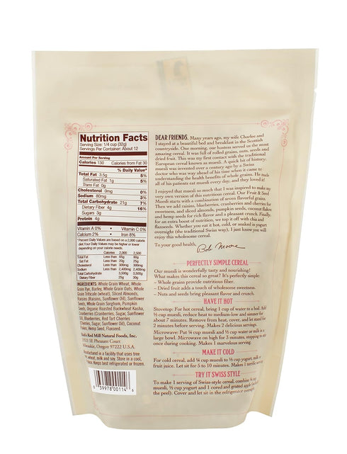 14oz (Pack 4) Bob's Red Mill Fruit & Seed Muesli, of - Non GMO, Whole Grain, Kosher