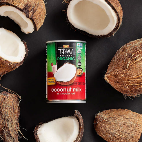 13.66 oz (Pack 12) Thai Kitchen Organic Unsweetened Coconut Milk, fl