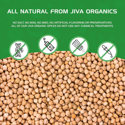 4 LB Jiva Organic Raw Chickpeas (Whole Garbanzo Beans) Large Bag - Gluten Free, Non GMO, Vegan