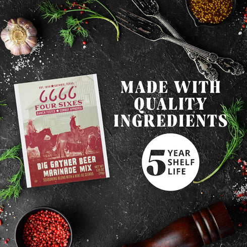 FOUR SIXES 6666 1.25 Big Gather Beer Marinade Mix, Ounce