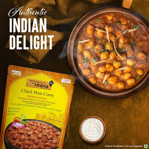 (Pack 6)10 (Pack 6) Kitchens of India Pindi Chana Chick Peas Curry, of Ounces , Gourmet Ready To Eat Authentic Indian