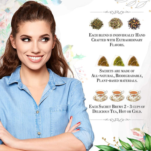 Earl Grey Tea by La Tea Dah - Zesty Gourmet Tea with Whole Ceylon Tea Leaves, Bergamot, & Orange Peel (12 Sachets)