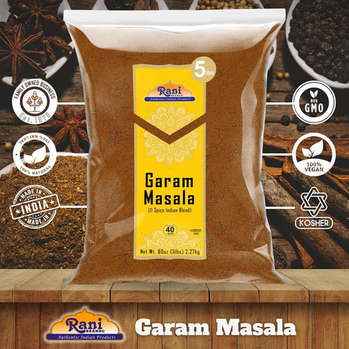 11-Spice 80oz (5lbs) 2.27kg Rani Garam Masala Indian Blend Bulk ~ All Natural, Salt-Free | Vegan | No Colors | Gluten