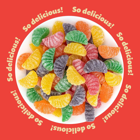 2 Fruit Slices Jelly Candy Pound Bag | Assorted Flavors | Sugar-Dusted Old Fashioned Candy for Buffets, Holiday Gifting