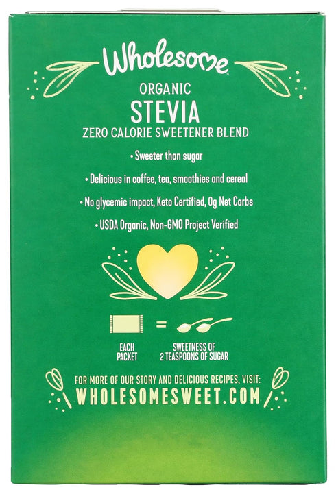 Wholesome Sweeteners Organic Stevia, 75 Count Packets, Zero Calorie Sweetener Blend, 1 Pack