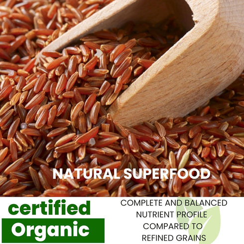 2 LB (Pack 2) Organic Thai Red Jasmine Rice - Gluten Free - Preservative Free - Small Lot Farmed from Thailand