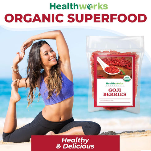 1lb 2lb Pack Healthworks Organic Goji Berries and - Non-GMO Certified Organic Raw Sun-Dried Goji Berries