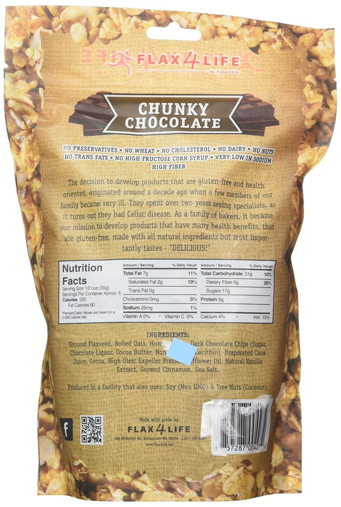 Poiget Flax4Life 11 oz Gluten Free Flax Chunky Chocolate Snacking Granola