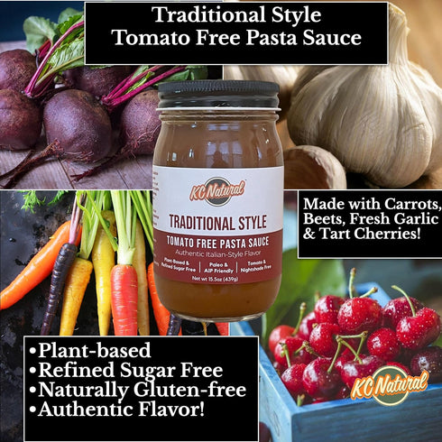 Pack, 31.5 oz KC Natural Tomato-Free Pasta Sauce Combo Traditional Style & Carrot Marinara, Total, Paleo & AIP Friendly