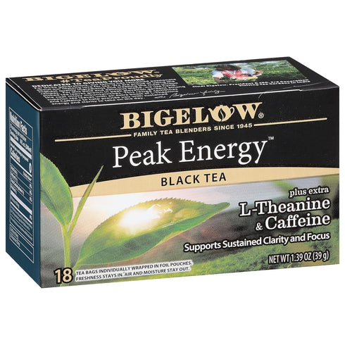 Bigelow Tea Peak Energy plus extra L-Theanine & Caffeine, 18 Count (Pack
