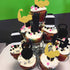 Glitter Gym Theme Cupcake Toppers, Weight Lifting Cupcake Toppers for Fitness Themed Birthday Party Supplies