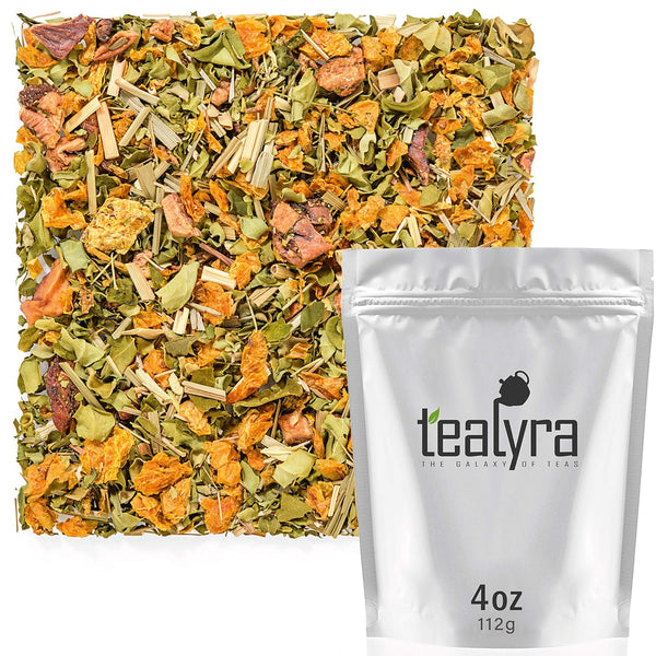 Tealyra Heal Thyself Moringa and Sea Buckthorn Herbal Loose Leaf Tea, Caffeine Free, 112g (4-ounce)