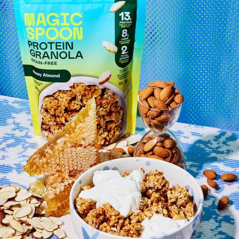 3 Pack, Magic Spoon High Protein Granola Low Sugar - Honey Almond - Low Carb Sugar Free Protein Snacks & Breakfast Food