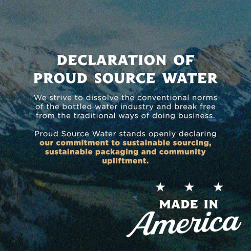 16 Oz (Pack 6) Proud Source Alkaline Spring Water - Rocky Mountain Sourced Mineral Water with Electrolytes, BPA-Free