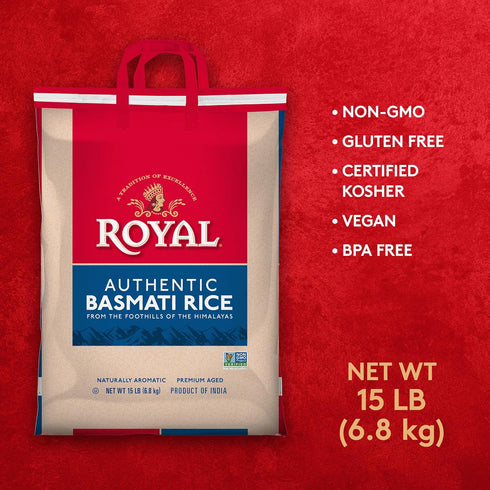 15 Authentic Royal Basmati Rice, Pound Bag, White