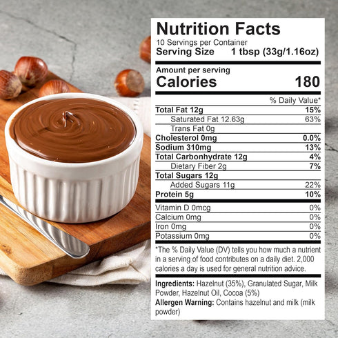 11.6oz, 35% Eastanbul Cocoa Hazelnut Spread, Chocolate Hazelnut Spread, No Palm Oil, Rich & Creamy Nuts, Gluten-Free